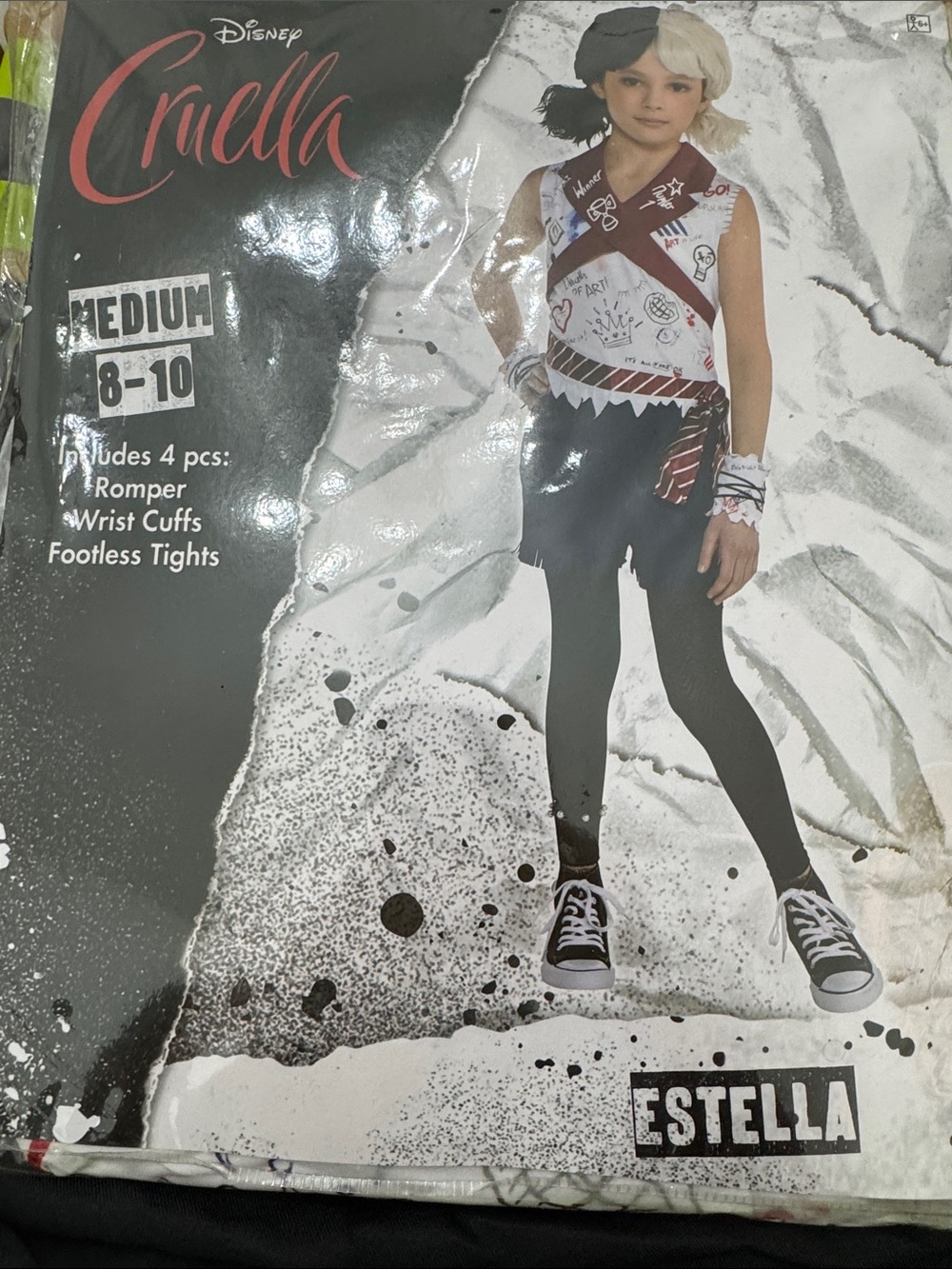 Disney Cruella Estella Costume in Navy, White & maroon (mlb)